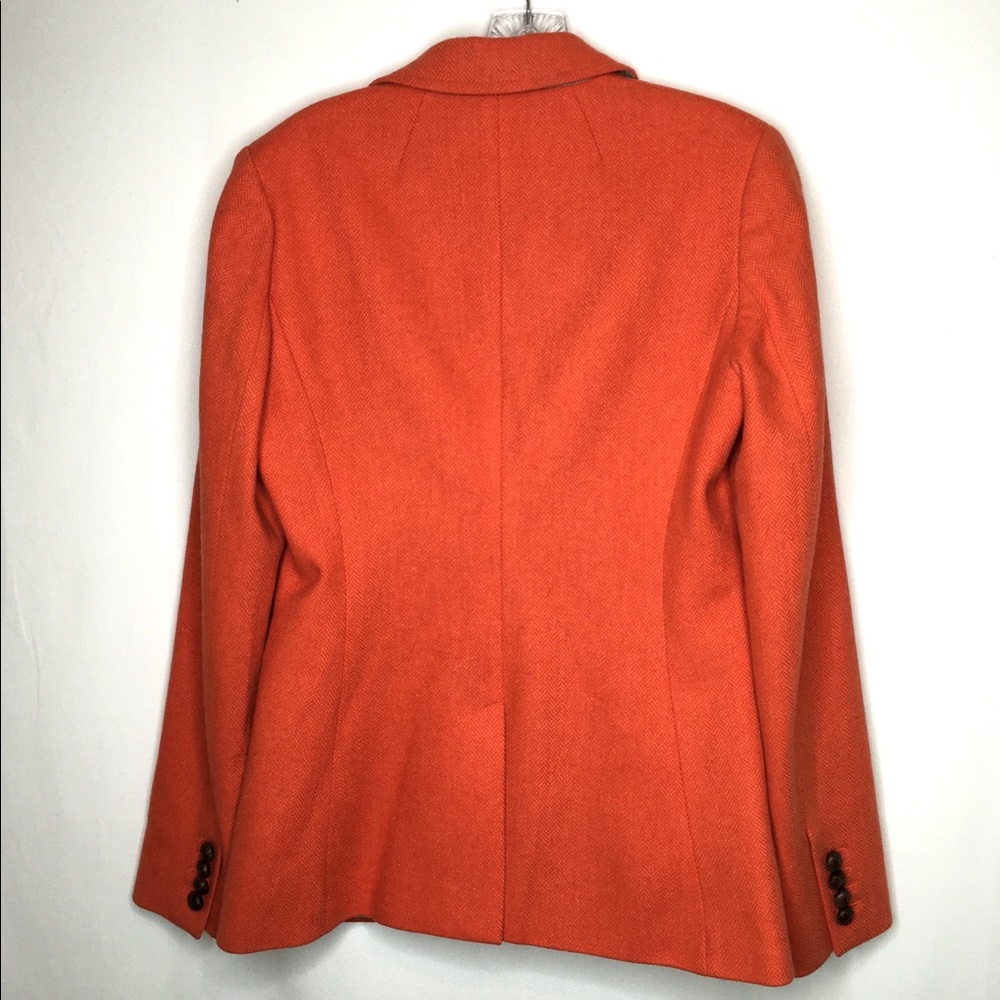 J. Crew orange herringbone hacking wool blazer 10 - Picture 3 of 8